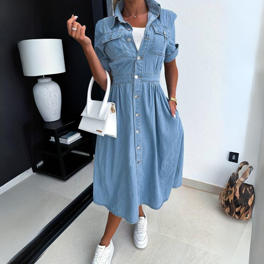 Yvette | Robe Décontractée en Denim