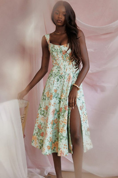 Madi | Robe Midi à Imprimé Fleuri